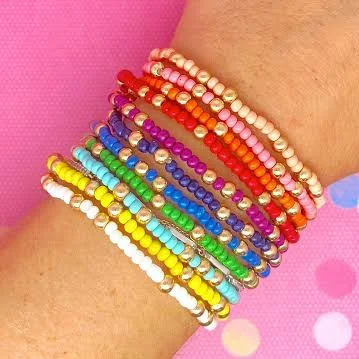 accessory Susie's Stack of 11 Stretch Beaded Bracelets Color Shout $48