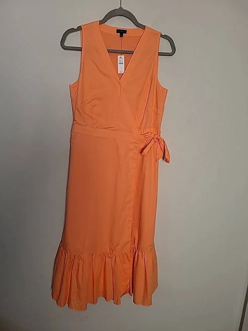 shirt dress TALBOTS V-NECK POPLIN WRAP MIDI DRESS CORAL Sz 2 eBay - androb1985 $24.34