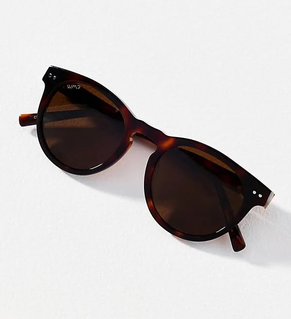 accessory Tate Circle Tortoiseshell Sunglasses by WMP Eyewear in Brown at Anthropologie Anthropologie $49