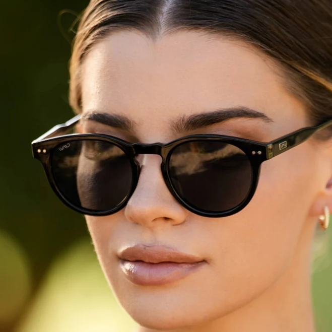 accessory Tate | Round Polarized Sunglasses Black Frame / Black Lens WMP Eyewear $49