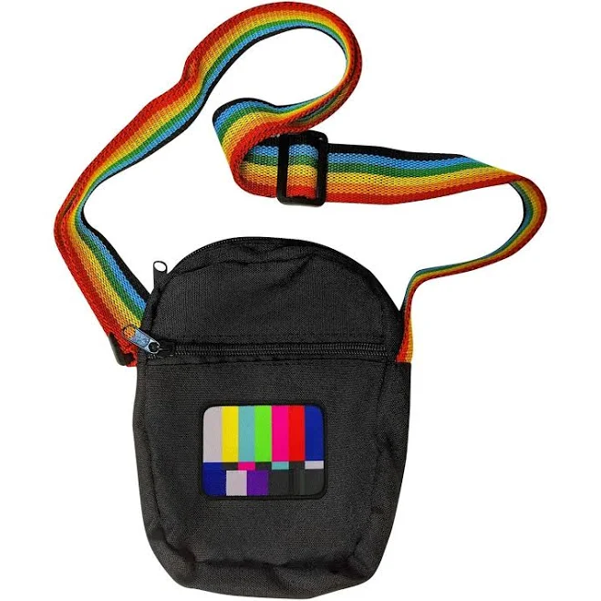 bag Technical Difficulties Rainbow Strap Shoulder Bag Black Maple Trading $21.04
