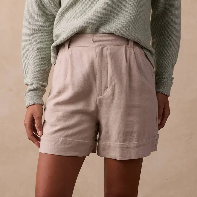 matching set The Normal Brand Women's High Waist Linen-Blend Tailored Shorts The Normal Brand $49