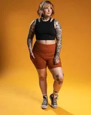 biker shorts The Phoenix Ribbed Bike Short - Burnt Orange Girrlscout $15