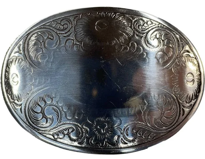 accessory The Silverton Antique Silver Western Buckle Buckle and Hide Leather $29