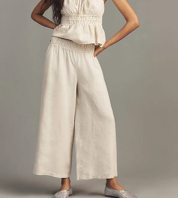 pants The Somerset Linen Pull-On Pants Anthropologie $118