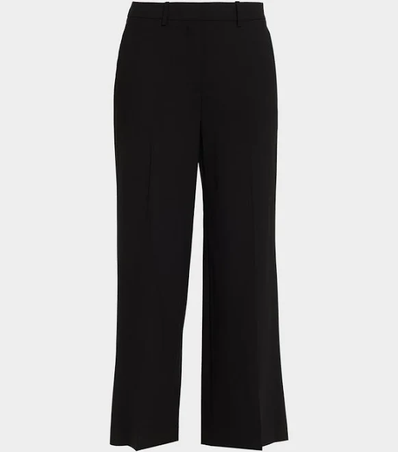 pants Theory Women's Stretch Wool Wide Leg Pants in Black Neiman Marcus $285