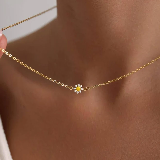 accessory Tiny Daisy Flower Necklace Etsy - PKJewelryNecklace $10.92