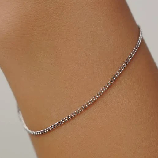 accessory Tiny Minimalist Silver Bracelet Chain Etsy - Twistedpendant $20.1