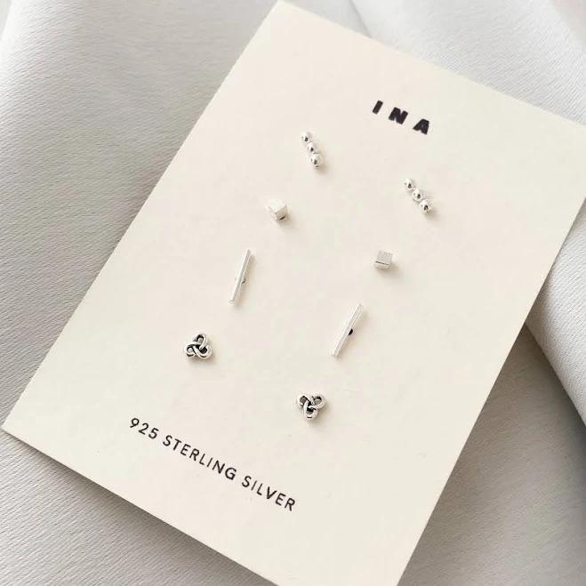 accessory Tiny Sterling Silver Stud Earring Set Etsy - Seller $42.4