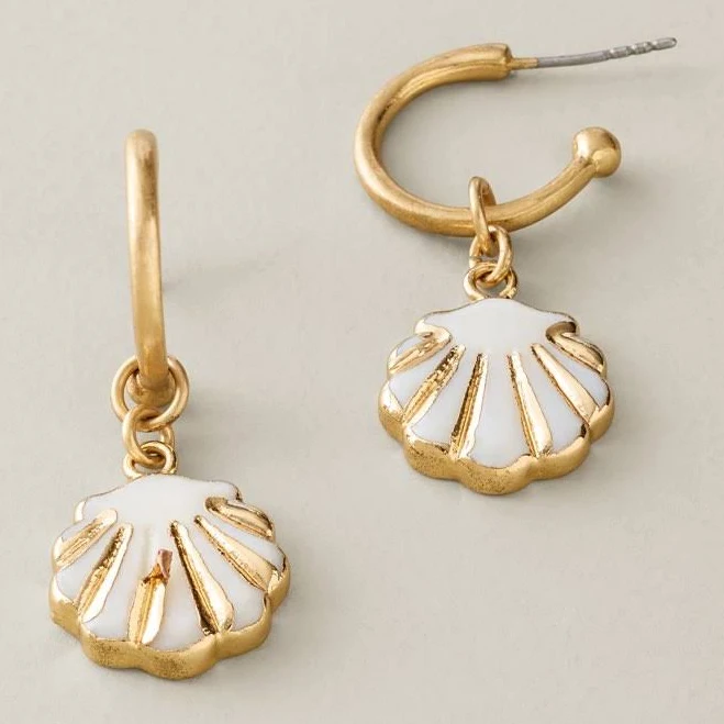 accessory Tommy Bahama Women's Celestial Sea Mother of Pearl & Shell Charm Hoop Earrings Tommy Bahama $34.5