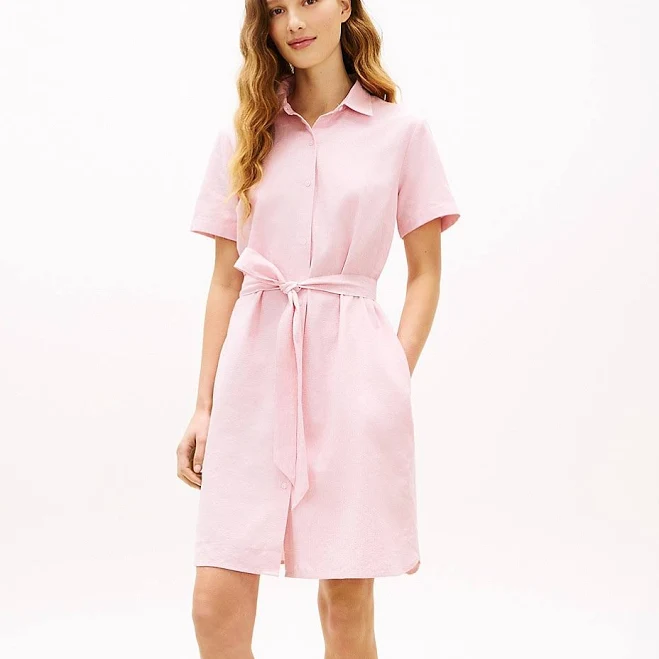 dress Tommy Hilfiger Women's Belted Linen-Cotton Blend Shirtdress Tommy Hilfiger $64.5