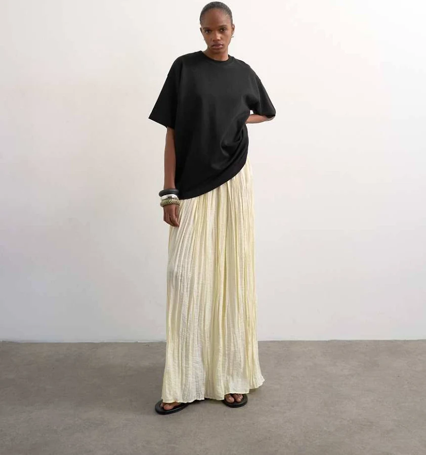 maxi skirt Topshop Shirred Waist Crinkle Maxi Skirt ASOS $70