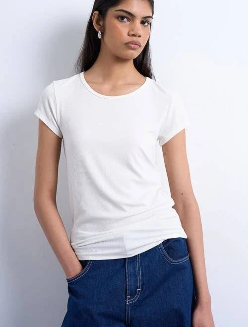 top Topshop Women's Fitted Rib T-Shirt Nordstrom $28