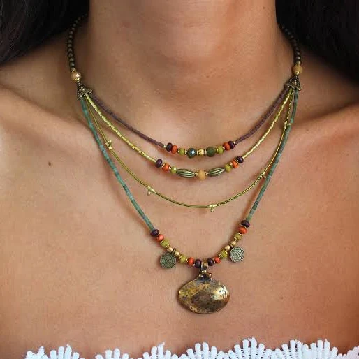 accessory Tribal Boho Multi Strand Beaded Necklace Etsy - Seller $29.9