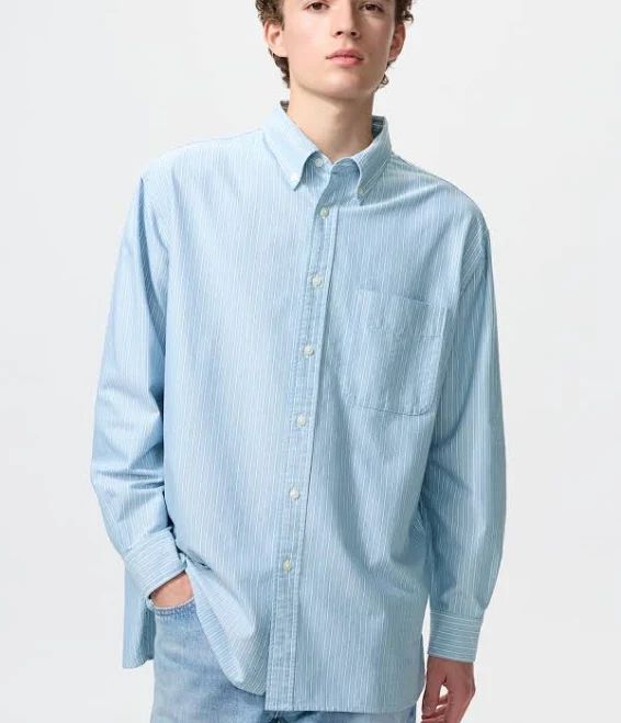 top UNIQLO Oxford Oversized Striped Shirt uniqlo.com/us $49.9