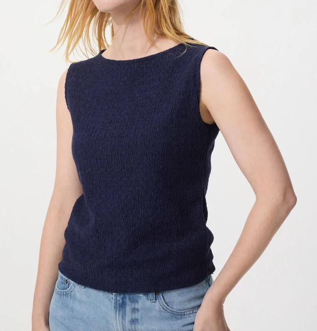 top UNIQLO Women's Shirring Boat Neck Sleeveless T-Shirt uniqlo.com/us $19.9