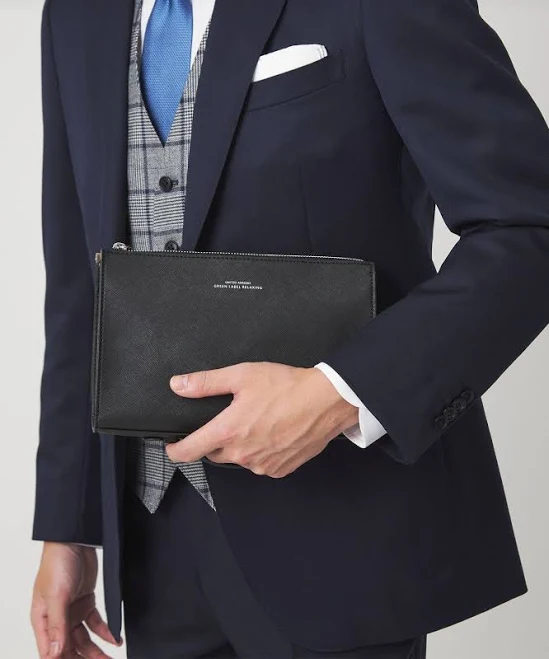 bag United Arrows Men's Leather-Like Saffiano Clutch Bag united-arrows-global.com $99