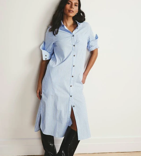dress Universal Standard Odeon Stretch Poplin Shirtdress Universal Standard $96