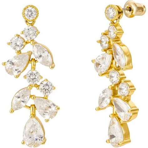 accessory Untamed Petals Cami Crystal Drop Earrings in 14K Gold Untamed Petals $128