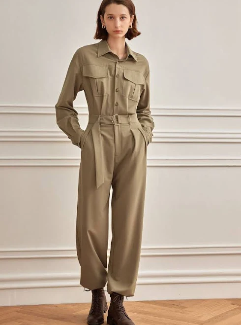 jumpsuit Utility Pocket Long Sleeve Jumpsuit Vivian Seven $247
