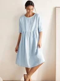 dress Valencia Linen A-Line Midi Dress Linticoshop $109.9