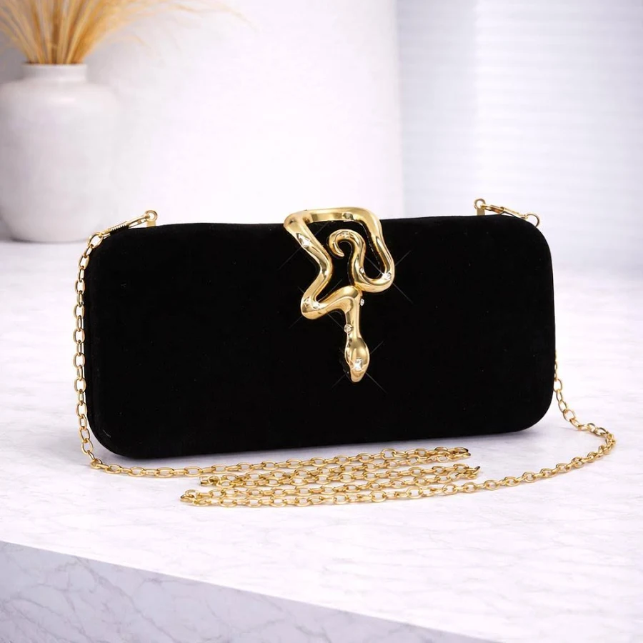 bag Velvet Evening Clutch with Gold Statement Clasp Etsy - Seller $49.76