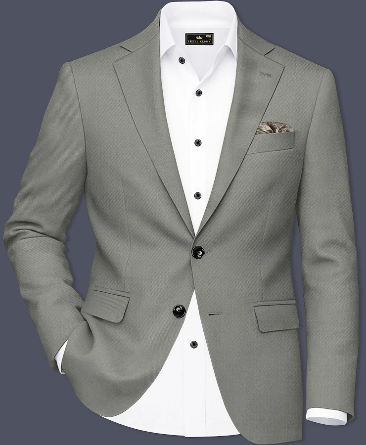 outerwear Verdure-Sage Wool Rich Single Breasted Blazer French Crown Global $165.66