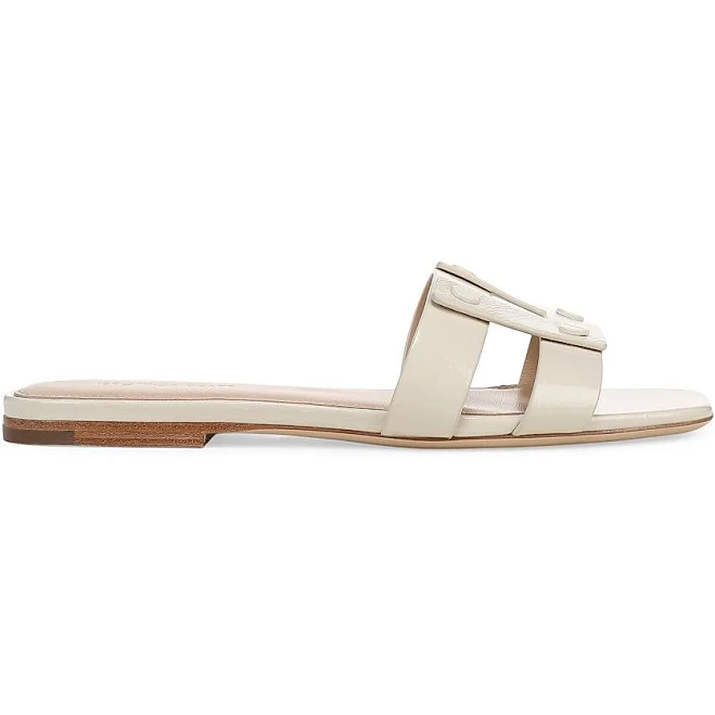 shoes Veronica Beard Women's Via Leather Slide Sandals Saks Fifth Avenue $300