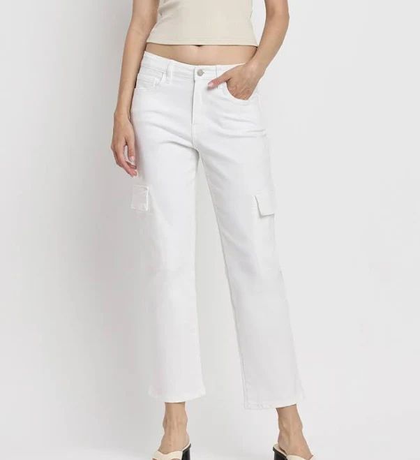 pants Vervet Women's High Rise Cargo Straight Jeans Macy's $79.9