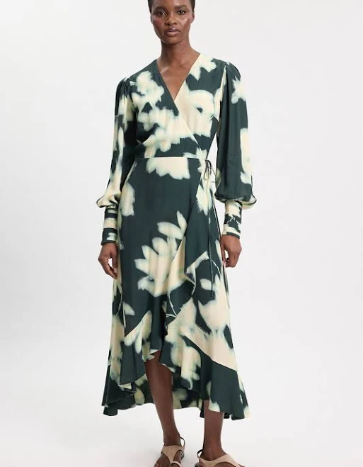 dress Viscose Crepe Floral Long Sleeve Midi Dress Debenhams.us $195.3
