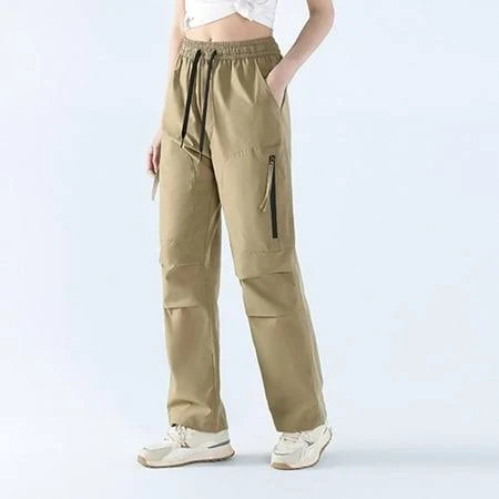 pants Voncos Womens Khaki Cargo Pants High Waisted Wide Leg Plus Walmart - VONCOS $36.37