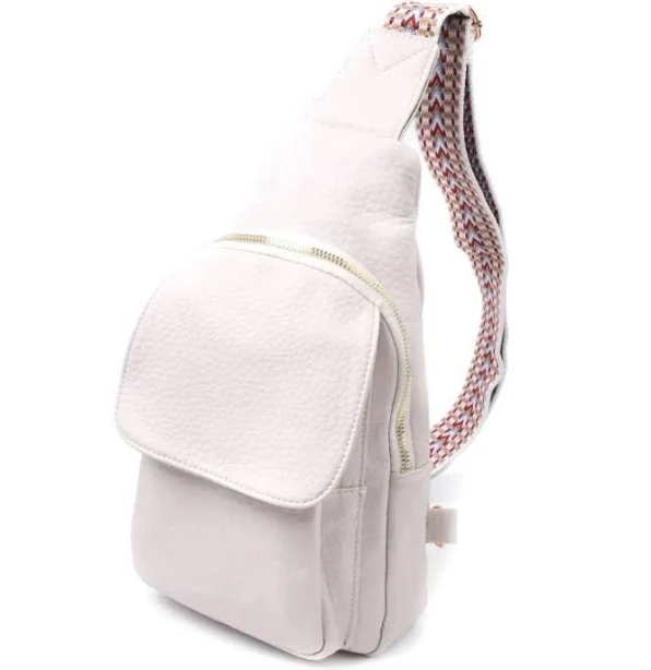 bag White Faux Leather Mini Backpack Sling Bag – Colorful Strap, eBay $48