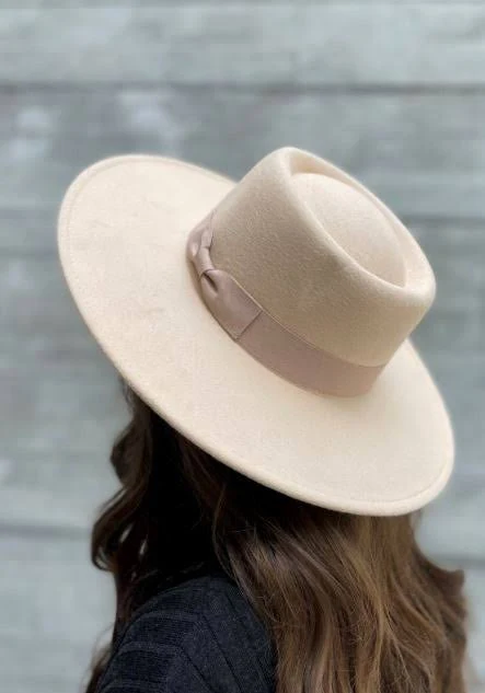 accessory Wide Brim Vegan Felt Boater Bolero Hat Tilden Co. $44.99