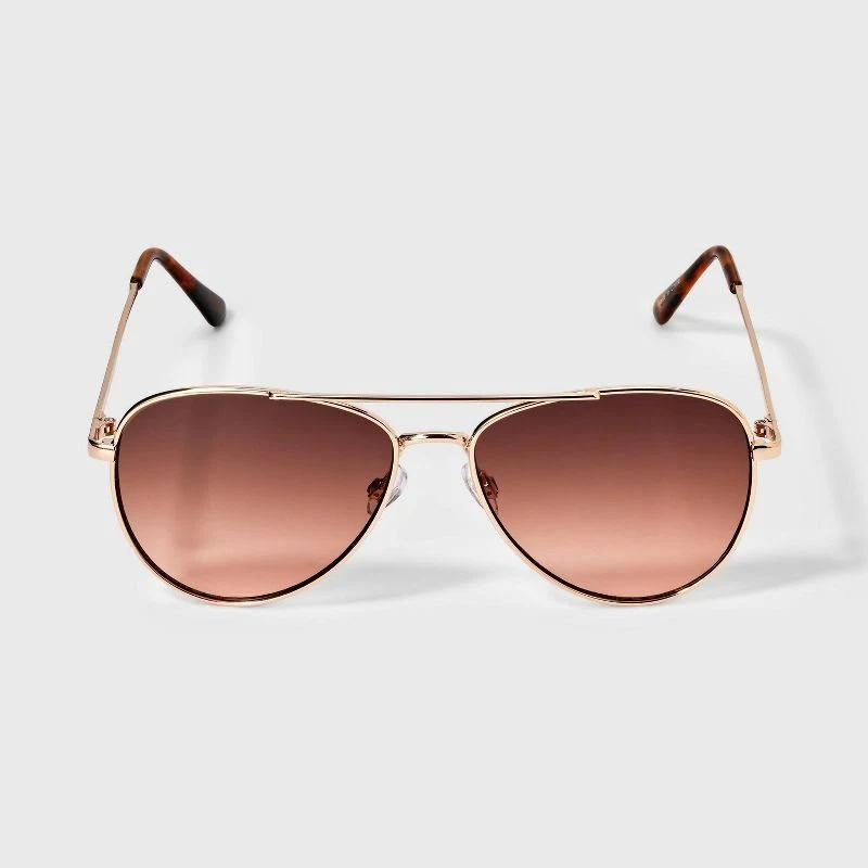 accessory Wild Fable Women's Shiny Metal Aviator Sunglasses Target $16