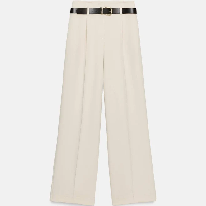 pants Woman Zara Straight Leg Belted Pants With Pleats Zara USA $69.9
