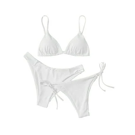 swimwear Women's 3-Piece High Waisted Triangle Top Swimsuit Walmart - HOMBOM Cloth $18.73