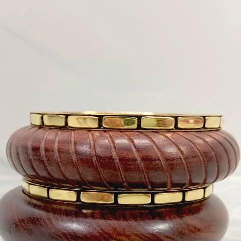 accessory Women's Boho Wood Brass Bangle Set Etsy - Seller $38.56
