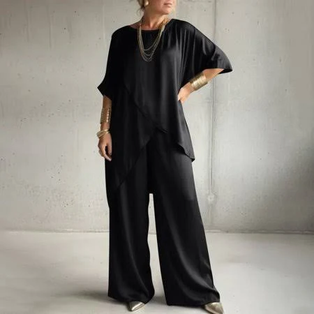 outfits Women's Casual Loose Flowy Linen Top and Pants Set Walmart - Uootdi $20.99