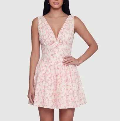 dress Women's Ditsy Floral V-Neck Mini Dress Rainbow Shops $19.97