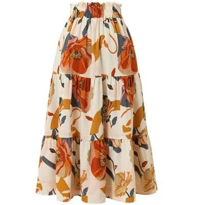 skirt Women's Floral A-Line High Waist Pleated Midi Skirt Target $33.99