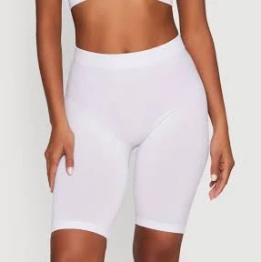 biker shorts Womens High Waist Seamless Biker Shorts, White, Size S-M - Rainbow Shops Rainbow Shops $4.99