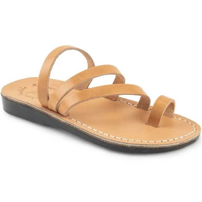 shoes Women's Leather Strappy Flat Sandal Nora Jerusalem Sandals $77.95