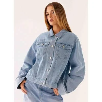 outerwear Women's Oversized Boyfriend Denim Jacket Target $39.99