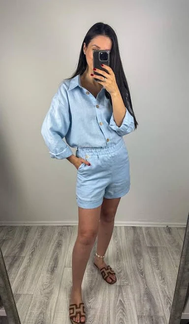matching set Women's Oversized Linen Button Down Shirt Set Etsy - Seller $83.74