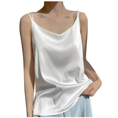 top Women's Silk Satin Cowl Neck Camisole Tank Tops Walmart - StyleSiren $11.35