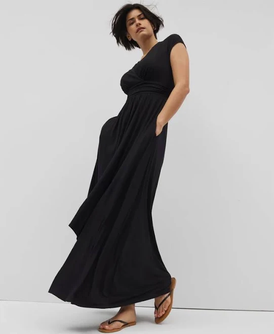 dress Women's Soma Soft Jersey Serenity Maxi Dress in Black Soma Intimates $82.5