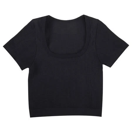 top Women's Square Neck Ribbed Knit Cropped Top Walmart - Aihuaihua Merry Christmas $11.29