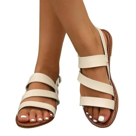 shoes Women's Strappy Braided Leather Sandals Walmart - Xfvqtps Fashion $12.99