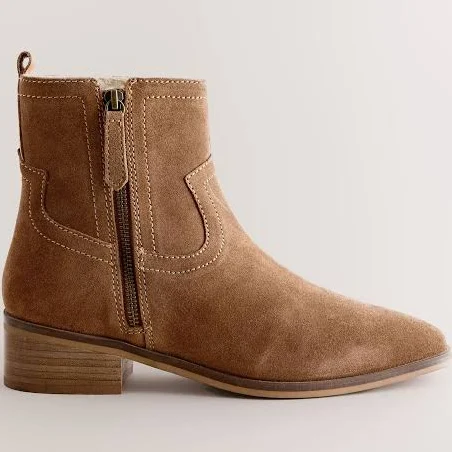 shoes Women's Suede Forever Comfort Side Zip Ankle Boots Next USA $110