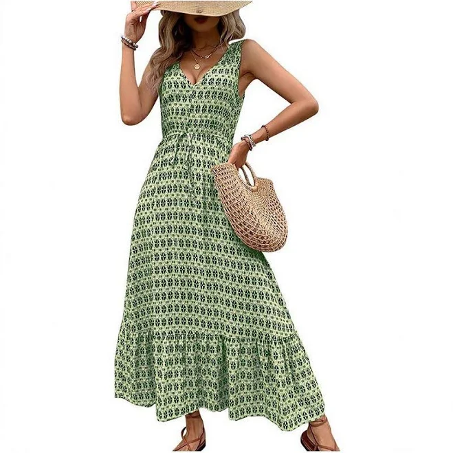 dress Womens Summer Sleeveless Maxi Dresses Casual Beach Spaghetti Strap Long Dress Sundresses, Women's, Size: Small, Green Kohl's $40.99
